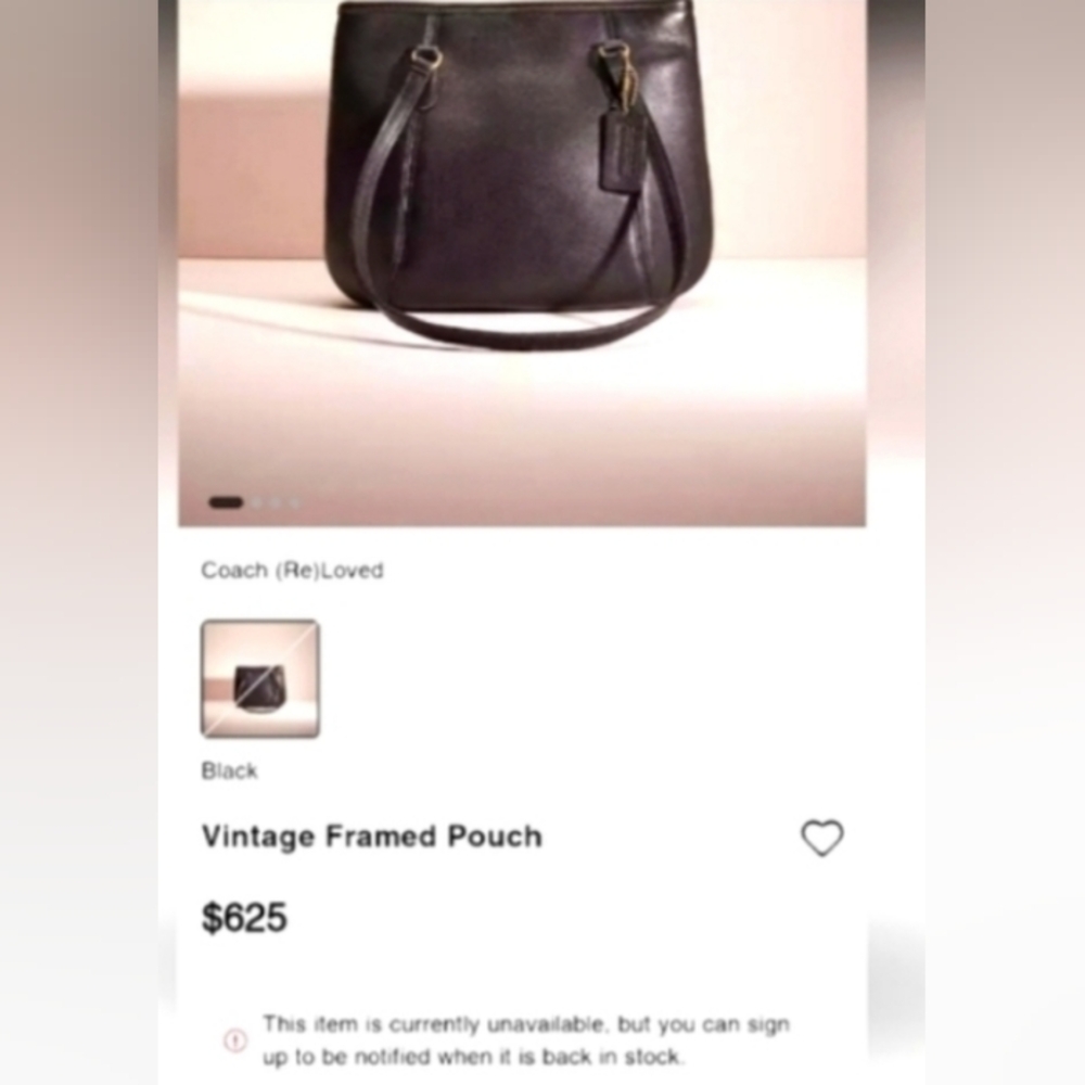 (#1) RARE! Coach Vtg Framed Leather Pouch Hinged Frame Closure - Picture 14 of 15